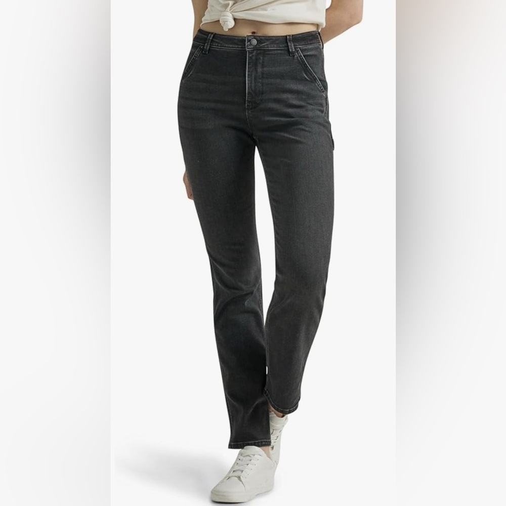 Wrangler high rise true straight cropped jeans